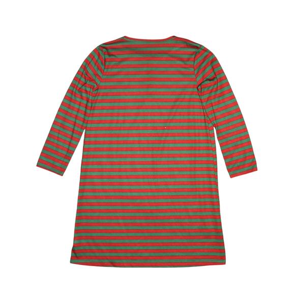CREWCUTS NEW‎ $50 Red Green Striped Lightweight Christmas Sleep Gown Girl's 14 - Picture 2 of 4